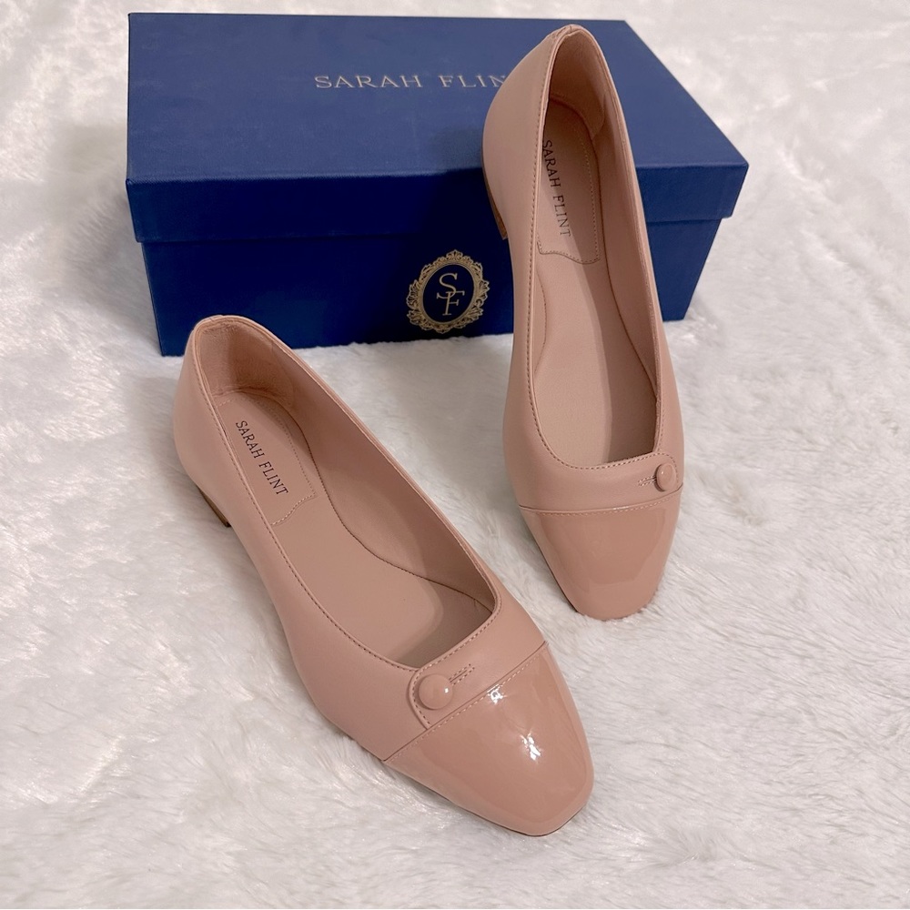 Sarah Flint Sacchetto Ballerina Flat Square Toe New In Box Size 6 Petal Pink